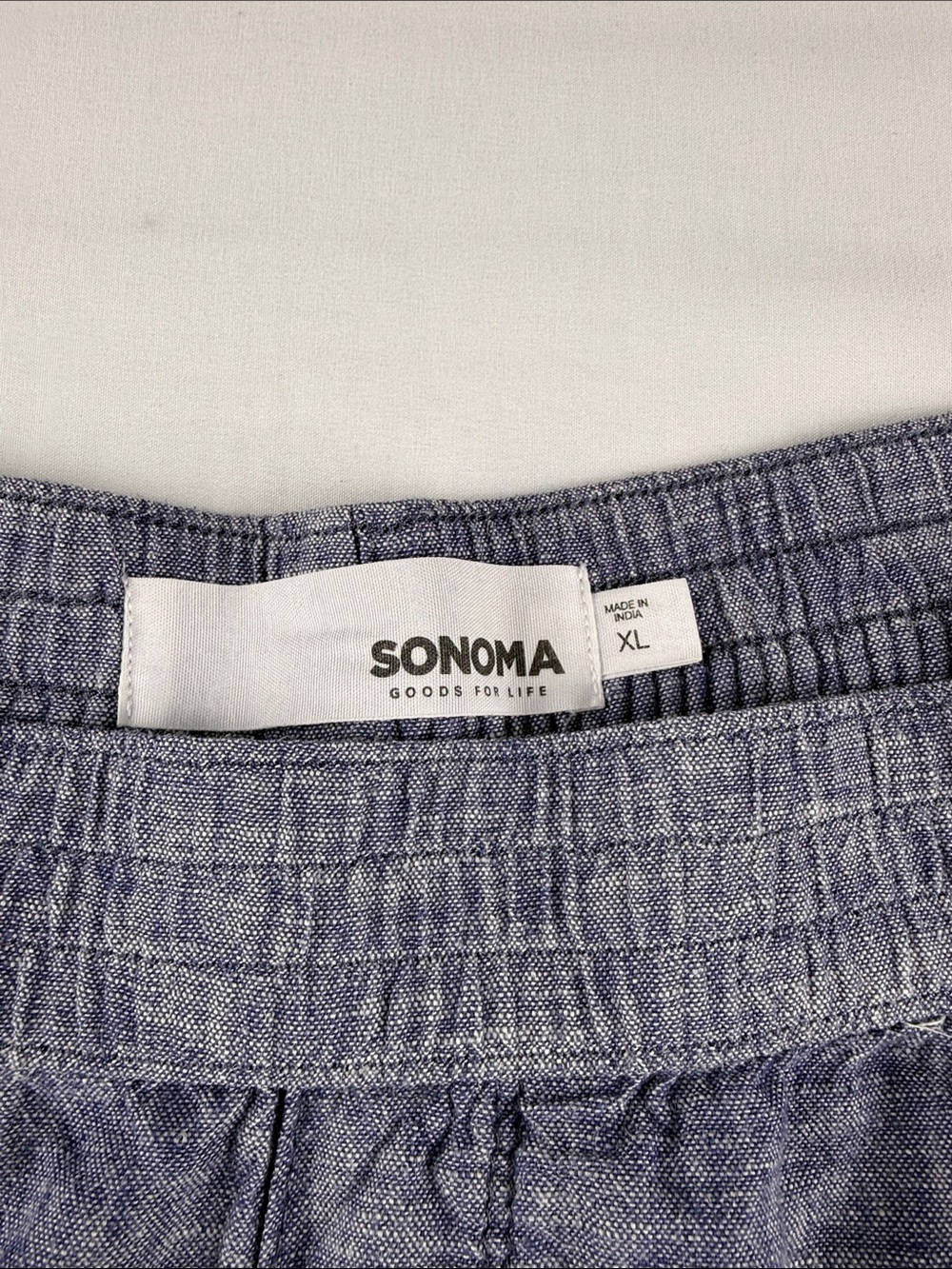 Sonoma Linen Blend Crop Pants Blue Elastic Waist Women's XL EUC - Picture 7 of 10